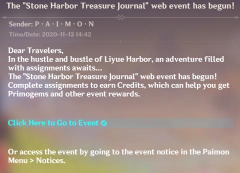 Starting the event from mail