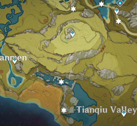 Map of Geoculus Locations in Tianqiu Valley