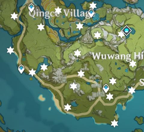 Map of Geoculus Locations in Qingce Village and Wuwang Hill