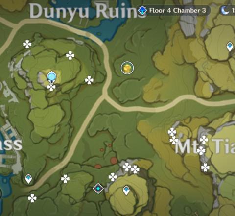 Map of Violetgrass locations near Dunyu Ruin