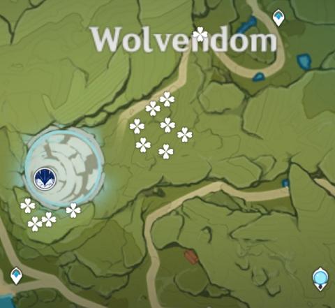 Map of Wolfhook locations near Wolvendom